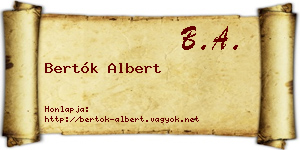 Bertók Albert névjegykártya